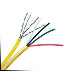 China 24 AWG 4 Pairs UTP CAT5E Siamese Cable with 2 Cores CCA Power for IP Camera for sale