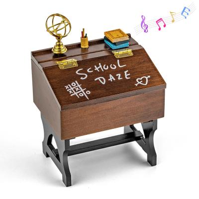 China Factory direct sales wooden wholesale wooden school desk open ornaments wooden music box personalized gifts for sale