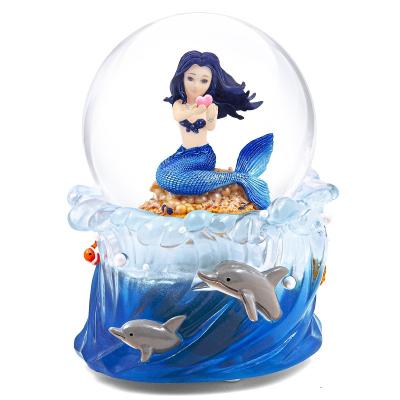 China Glass Nordic Style Mermaid Marine Snow Globe Music Box Romantic Gifts For Girls Children for sale