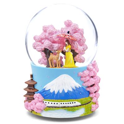 China Crystal Ball Merge With Music Box Nordic Style Sayonara Snow Globe Gift For Girlfriend Or Kids for sale