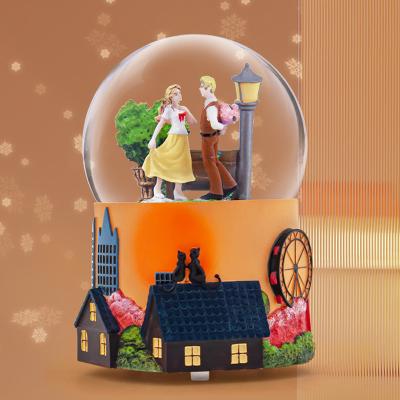 China Crystal ball merges with European style music box encounter to love music box corner romantic gift for girlfriend or children for sale