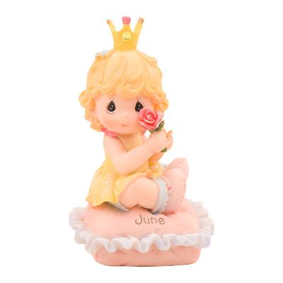 China Princess Creative Resin Crafts Home Decoration Ornaments From Europe June Rose Wholesale Custom Flower And for sale