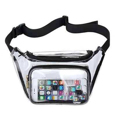 China 2021 Water Proof Amazon Hit Outdoor Fashion Transparent Fanny Pack Clear Pvc Waterproof Waist Bag For Women Men for sale