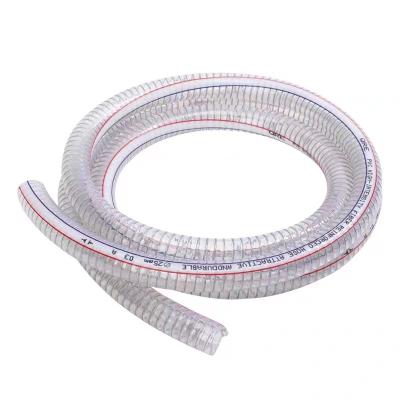 China Customized Wholesale Lightweight PVC Steel Wire Hose Pipe Irrigation Hose Pumping Agricultural Steel Wire Thickened Transparent Hose for sale