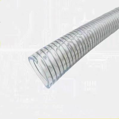 China Lightweight PVC High Temperature Steel Wire Reinforced Hose Heavy Duty Anti Freeze PVC Transparent Steel Wire Hose for sale