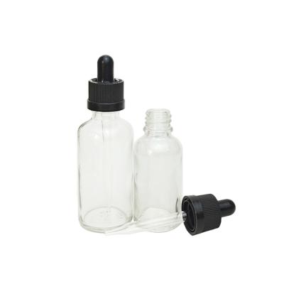 China Child safe empty clear clear liquid glass bottle cosmetic 30ml 50ml e dropper bottle with dropper for sale