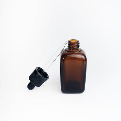 China 10ml 20ml 30ml 50ml 100ml Essential Oil Square Cosmetic Glass Dropper Bottle With Printing for sale