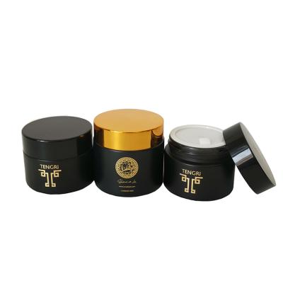 China Wholesale Customized Cosmetic 5g 10g 15g 20g 30g 50g 60g Frost Glass Cosmetic Cream Jar With Gold Metal Lid for sale