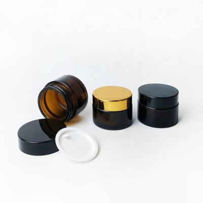 China High Quality Glass Cosmetic Jars 30ml Amber Glass Cosmetic Jars Glass30g Jars for sale