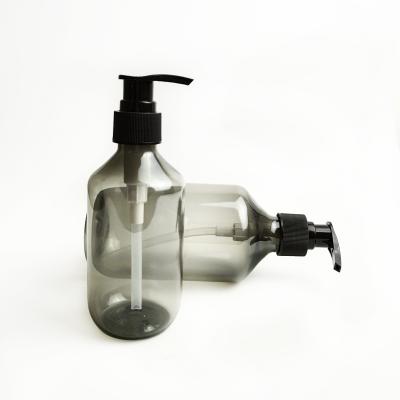 China Pet Cosmetic Bottle 200ml 300ml 500ml Black Custom Plastic Shampoo Gel Bottle With Pump Cap for sale