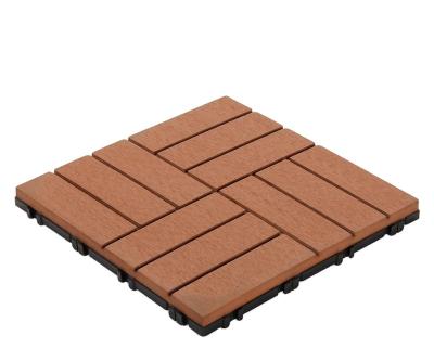 China DIY Interlocking WPC Durable Waterproof DIY Tiles Interlocking Tiles XF-N002 300*300*25 mm for sale