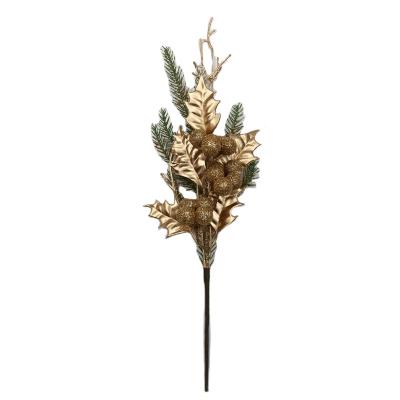 China High Quality Wholesale Ornament Gold And Green Home Decoration Plastic Christmas Tree Branches for sale