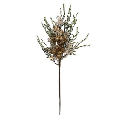 China Latest Modern Custom Ornament Wedding Party Home Decoration Gold And Green Plastic Branches for sale