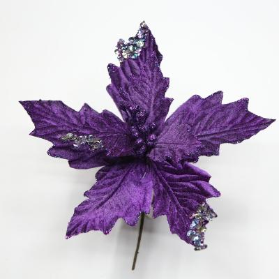 China Christmas Hot Flower Velvet Ornament Factory Sales Artificial Flowers For Wall Decoration for sale