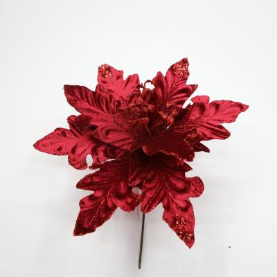 China Poinsettia Wedding Decoration Professional Birthday Ornament Maker Decorative Artificial Flowers for Wall Decoration for sale