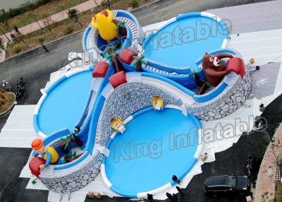 China 0.9 mm PVC Bear Haunt Inflatable Water Parks 3 Pool Three For Outdoor for sale