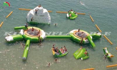 China Opblaasbaar drijvend waterpark Opblaasbare waterspellen Aquapark Vermaakapparatuur voor evenementen Te koop