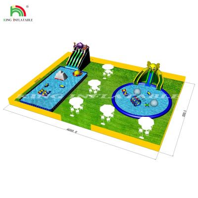 China Deportes acuáticos flotantes piscina inflable grande parque acuático inflable al aire libre en venta