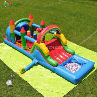 China Kids Outdoor Party Inflatable Obstacle Bounce House With Slides , Ball Pit , Climbing , Obstacles , Blower for sale