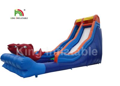 China 10m High Giant Red Fish Inflatable Water Slide With Staircase For Children for sale