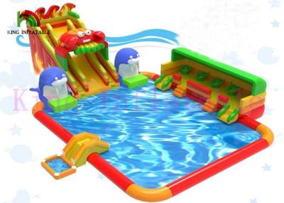 China Large Inflatable Water Playground Sea Animal Theme Multi Play Slides with pool for sale