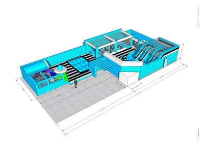 Cina Parco di divertimenti gonfiabile dell'interno blu lungamente 29m del PVC dei bambini in vendita