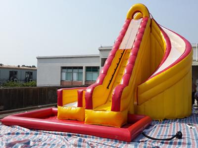 China Outdoor Kids Inflatable Water Slide With Pool / PVC Tarpaulin Water Park Games for sale