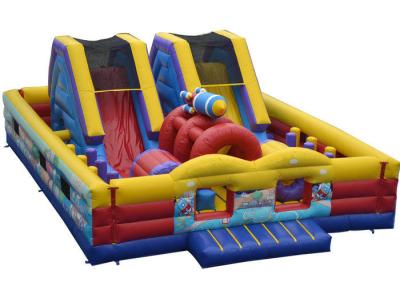 China Rocket Inflatable Fun Obstacle Course , Entertainment Obstacle Course for sale