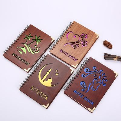 China 3d folk art outlines high quality laser wood cover journal notebook for sale