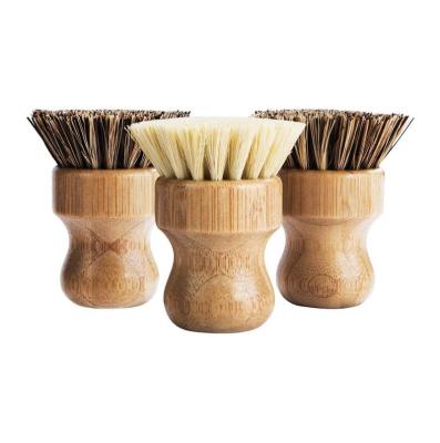 China Sustainable Natural Bamboo Scrub Brush For Dishes Cast Iron Pots Filters Bathroom Kitchen Sink Household Cleaning for sale