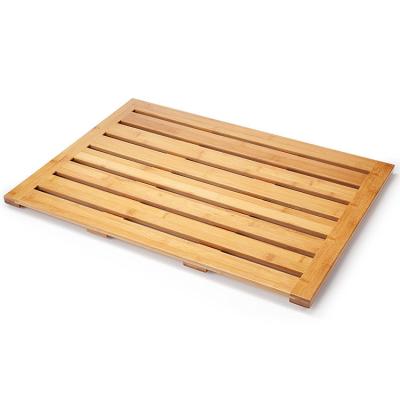 China Sustainable Natural Bamboo Bathroom Mat For Shower for sale