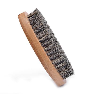 China Private Label Pocket Bamboo Beard Brush With 100% Pure Boars Hair Straightens 11.2*5.5*3.1cm for sale