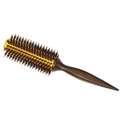 China Copper Boar Resistant, Anti-Static, Waterproof High Temperature Solid Wood Aluminum Bristle Round Styling Hair Brush for sale