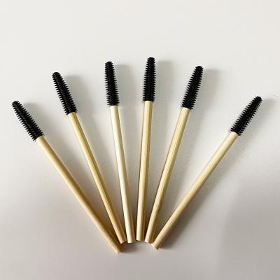 China Disposable Eco-friendly Bamboo Makeup Handle Eyelash Brush Extension Tool Kit for sale