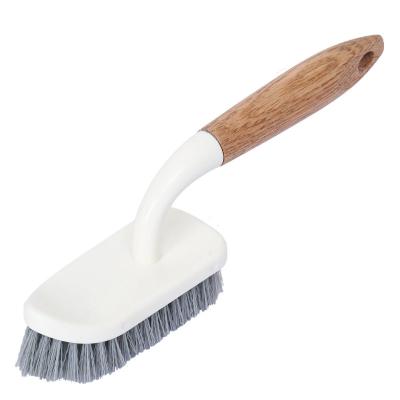 China Sustainable Handle Household Kitchen And Bathroom Wood Cleaning Scrub Brushes Pan Brush With Stiff Thick Bristles for sale