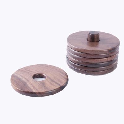 China 100% Sustainable Natural and Organic Walnut Drink Coasters Wooden Dinner Decor Centerpiece for Home Office Table for sale