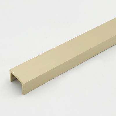 China High Quality Modern Fast Delivery Square 10*10mm U Shape Wall / Floor 10*10mm Brushed Brass Transition Trim for sale