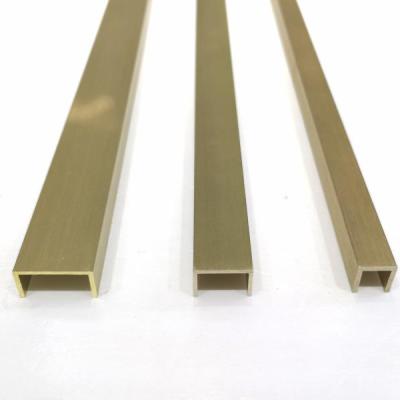 China Modern Fast Delivery U Shape Brass Tile Trim 5*5mm Square High Quality Corner Trim for sale