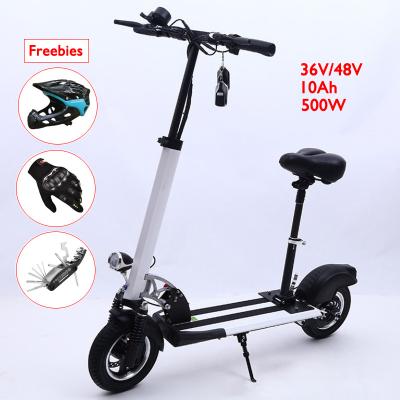 China Unisex Ready to Board Fast Delivery 48V 500W 10Inch Dual Shock Disc Brake Off-Road Escooter Foldable Electric Scooter for Adults for sale