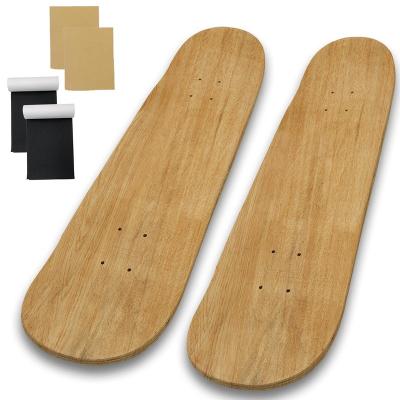 China Professional Skater Custom 31*8 Inch Dual Tail 7-Layer Maple Professional Skateboard Deck With Sandpaper for sale