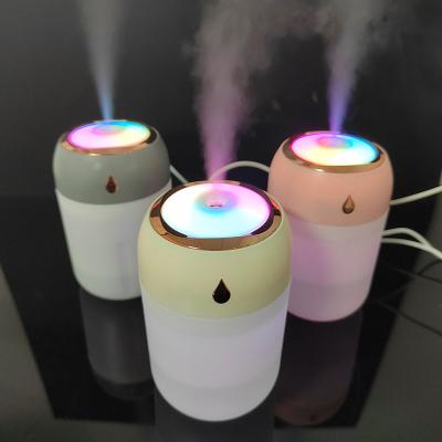 China Household 330ml Mini USB Portable Ultrasonic Humidifier 7 Color Night Light Essential Oil Diffuser Car Air Humidifier For Room Office for sale