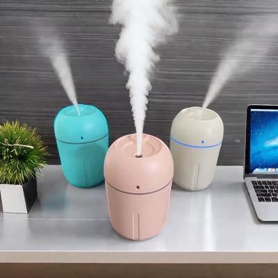 China Household H2O Portable 330ml Mini LED Humidifier Smart Cool Mist with Aroma Function for Car and Room Use Made with Essential Oil for sale