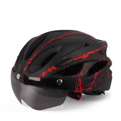 China Composites Manufacturers Cycling Mountain Road Bike Helmets With One Piece Goggles Male And Female Outdoor Sports Helmets for sale