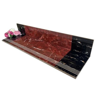 China Modern Look 1200x300x170 Porcelain Stair Steps Red Marble Stairs Design Tiles For Apartment for sale