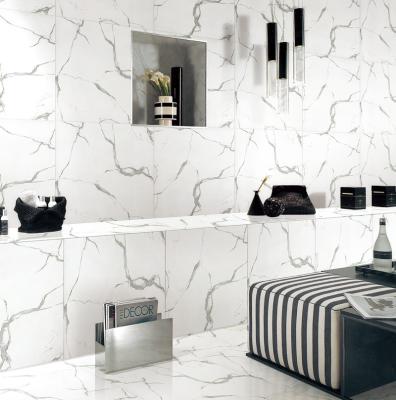 China Modern white tiles and marbles tiles 600x600x9mm Carrara ceramic for sale