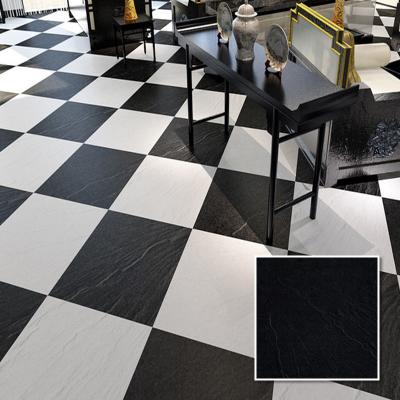 China Modern Best Price Non Slip Polished Black And White Porcelain Tile Rock Design Salt And Pepper Floor Tiles for sale