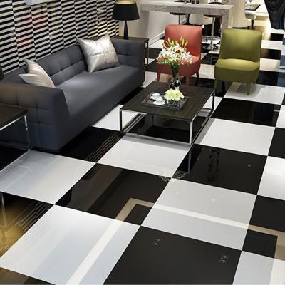 China Double Loading Pure Black Super Polished Porcelain Floor Tile for sale