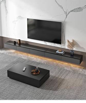 China (Height) Adjustable Splicing TV Stand Modern 3 Drawers TV Stand White TV Cabinet With Led Light for sale