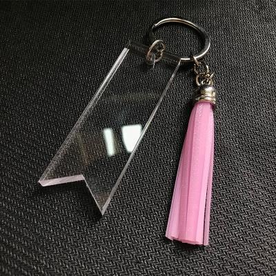 China PCP G226 Eco-friendly Acrylic Tassel Banner Key Holder Glitter Banner Tassel Key Chain for sale