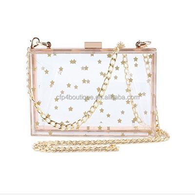 China High Quality Eco-Friendly PCP Women's Clear Transparent Purse Clutch Bag B00018 for sale